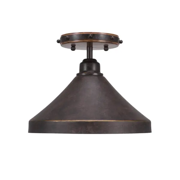 Blacksmith 1 Light Semi-Flush with Dark Granite Cone Shade - Image 1