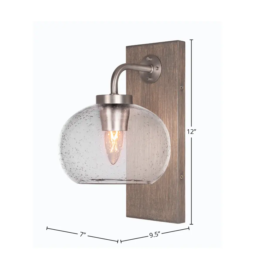 Oxbridge Wall Sconce with Clear Bubble Glass - Image 2