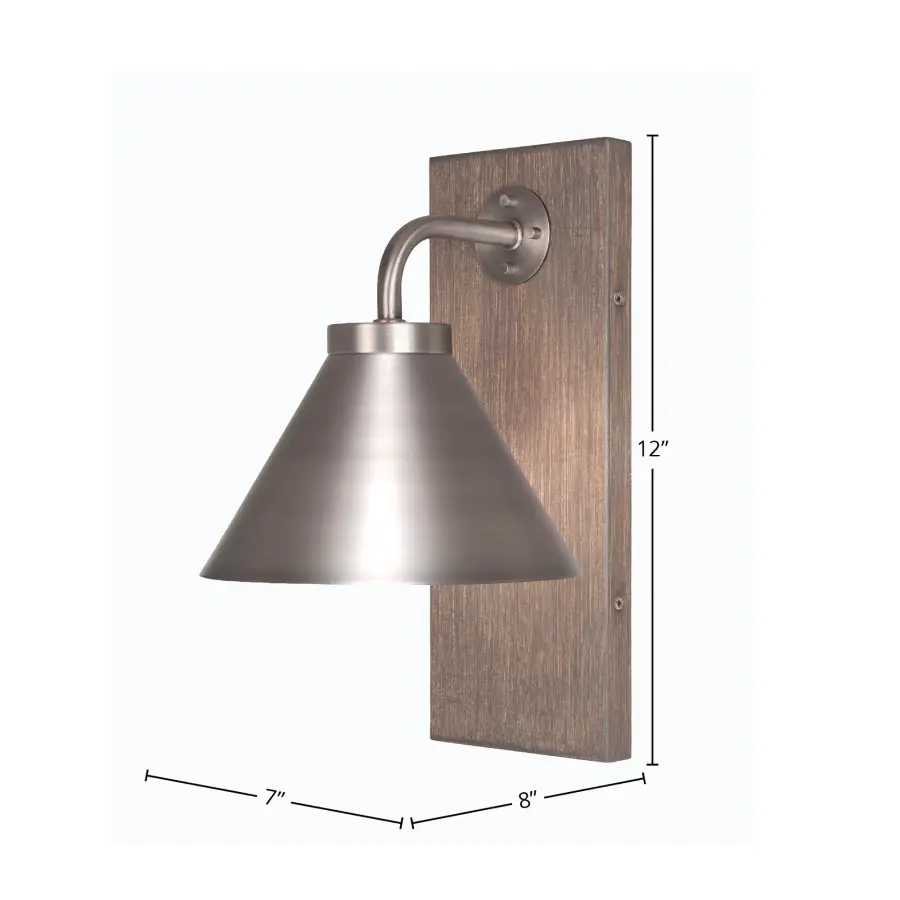 Oxbridge Wall Sconce with Graphite Cone Shade - Image 2