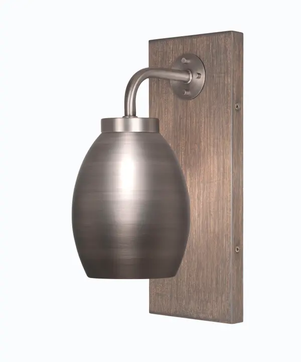 Oxbridge Wall Sconce - Graphite & Distressed Wood - Image 1