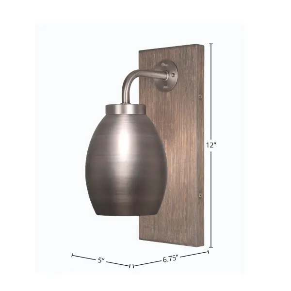 Oxbridge Wall Sconce - Graphite & Distressed Wood - Image 2