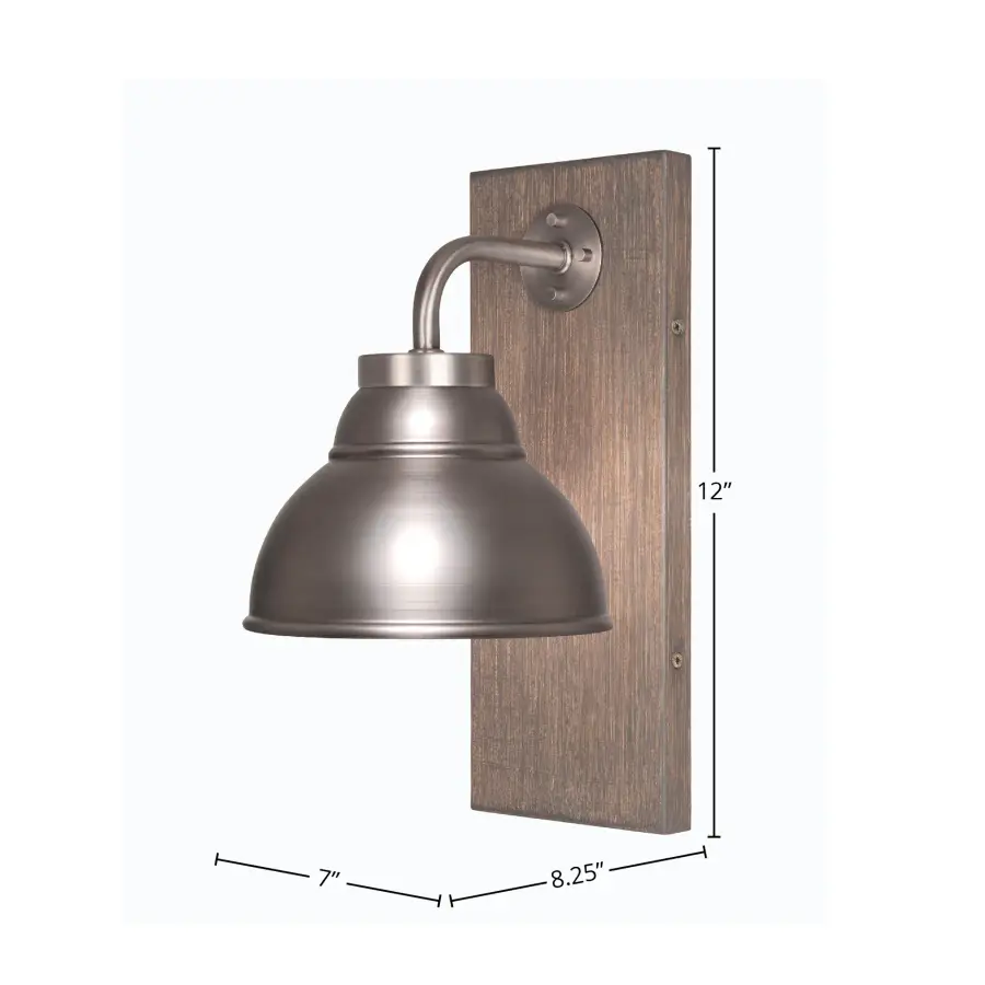 Oxbridge Wall Sconce - Graphite & Distressed Wood - Image 2