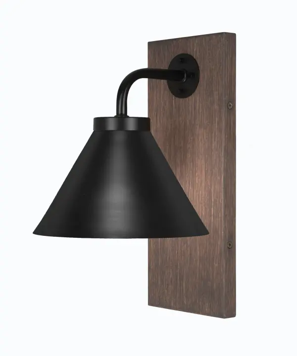 Oxbridge Wall Sconce with Distressed Wood-Look Finish - Image 1