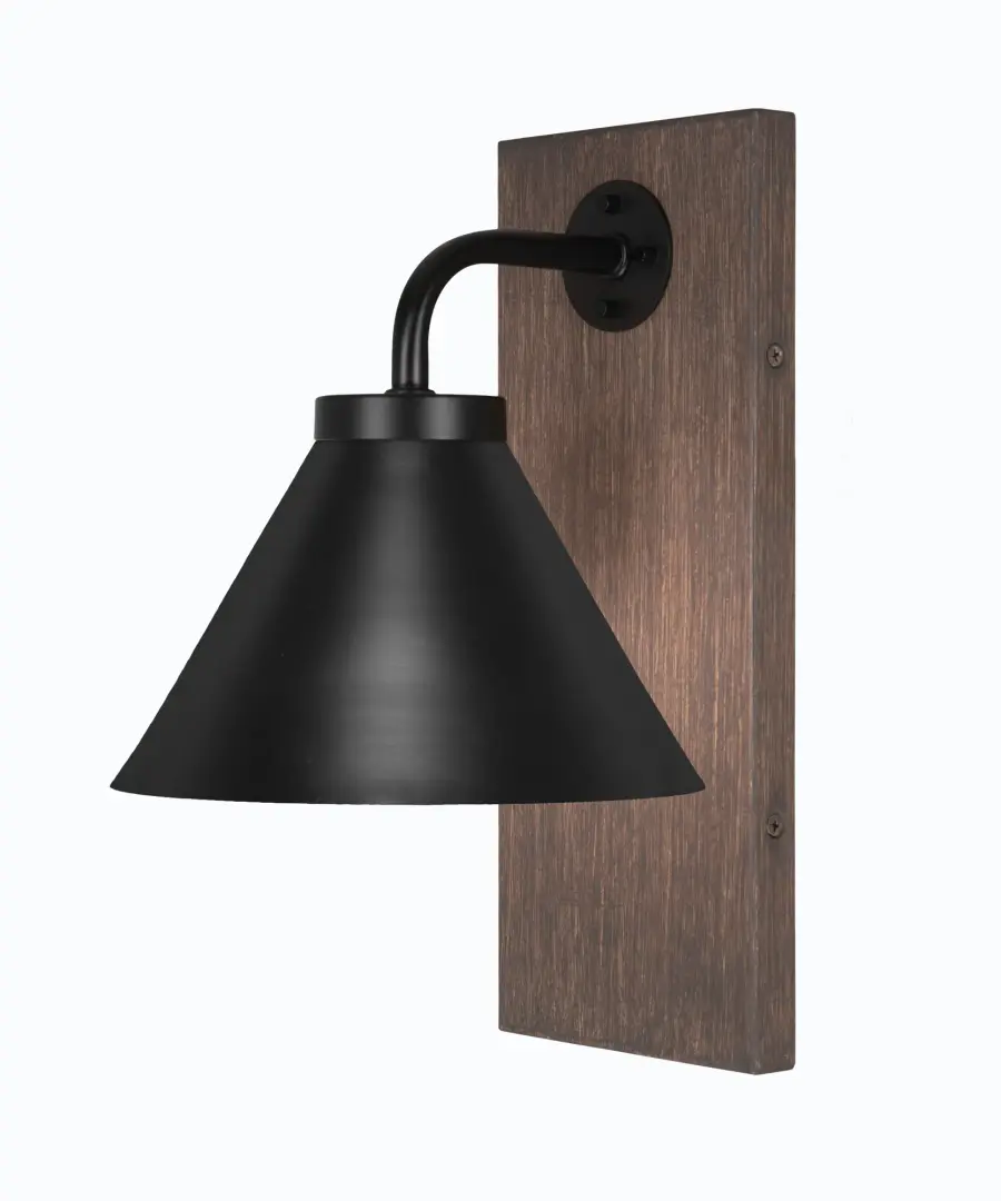 Oxbridge Wall Sconce with Distressed Wood-Look Finish - Image 1