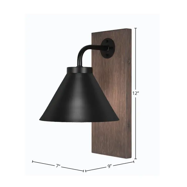 Oxbridge Wall Sconce with Distressed Wood-Look Finish - Image 2