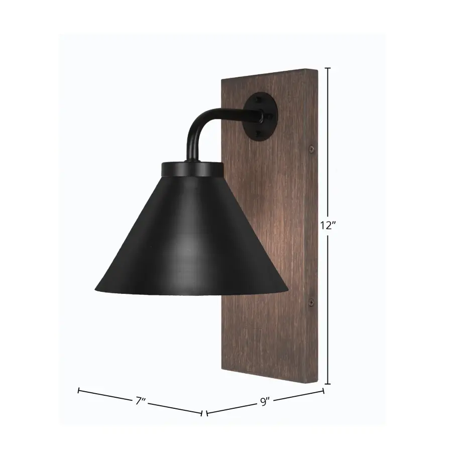 Oxbridge Wall Sconce with Distressed Wood-Look Finish - Image 2