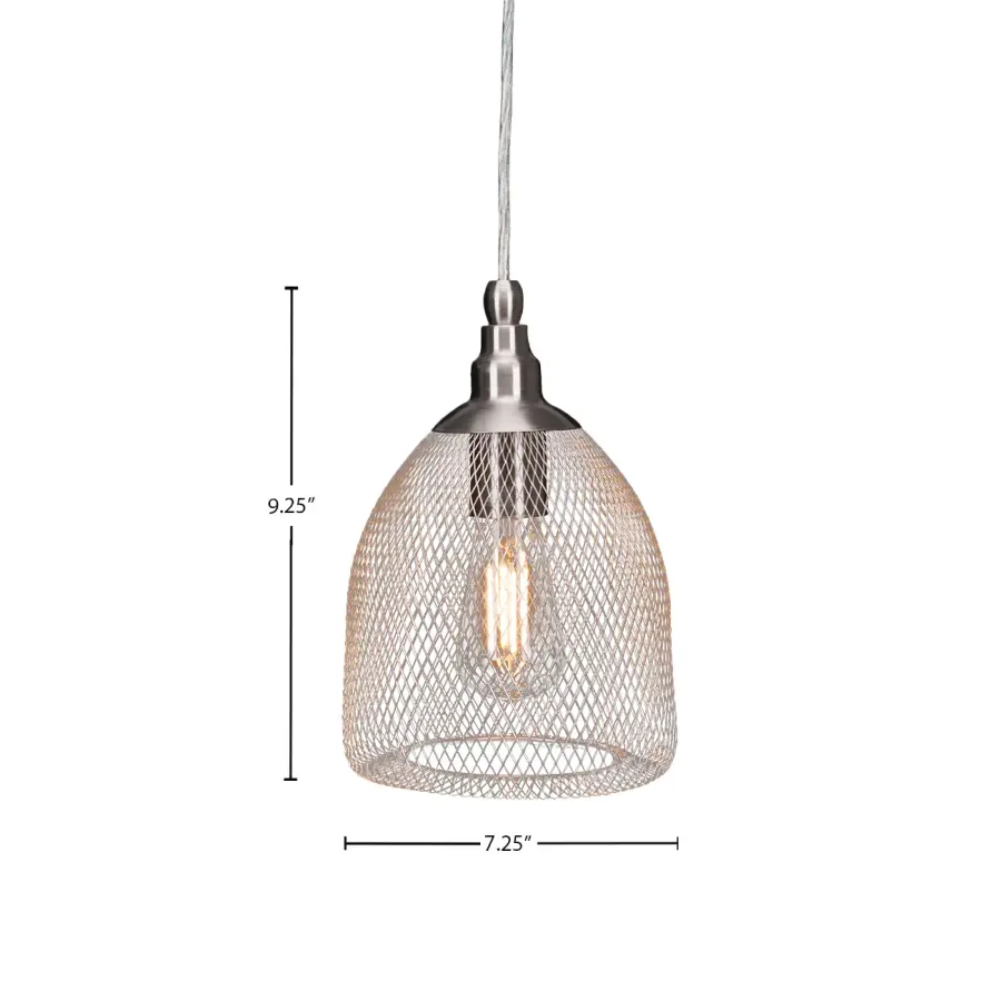 Plexus Pendant in Brushed Nickel with Clear Antique LED Bulb - Image 2