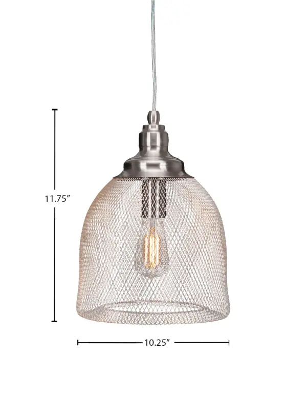 The Plexus pendant combines minimalist modern design with vintage appeal through its exposed clear antique LED bulb. The brushed nickel finish adds sophistication while the compact 10.25" width makes it perfect for smaller spaces or grouped installations. - alternate view