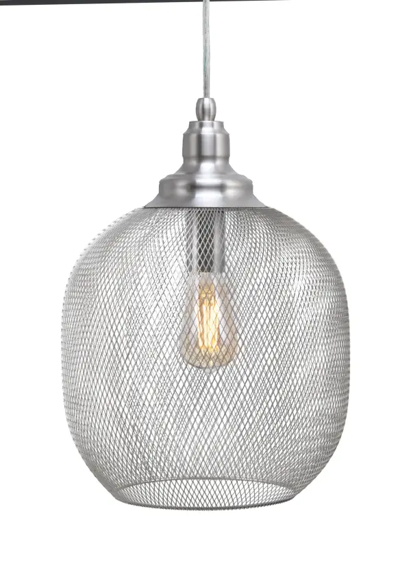 Plexus Pendant in Brushed Nickel with Clear Antique Bulb - Image 1