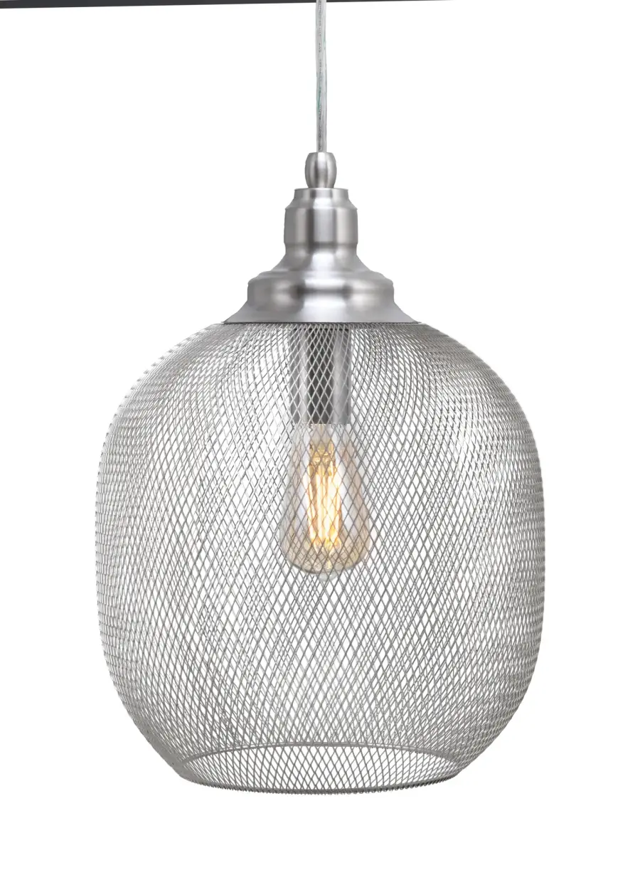 Plexus Pendant in Brushed Nickel with Clear Antique Bulb - Image 1