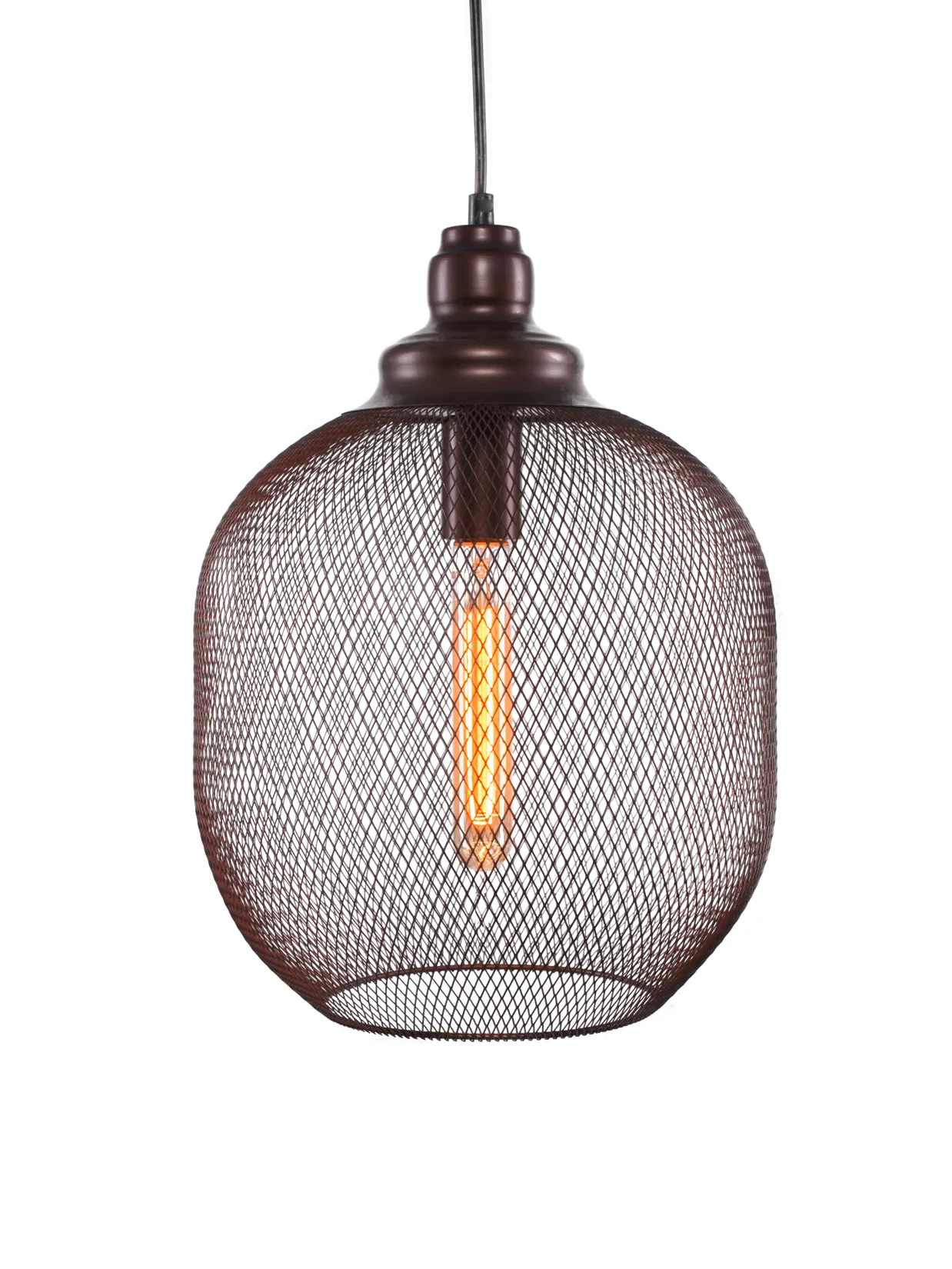 Plexus Bronze Pendant with Amber Antique Bulb