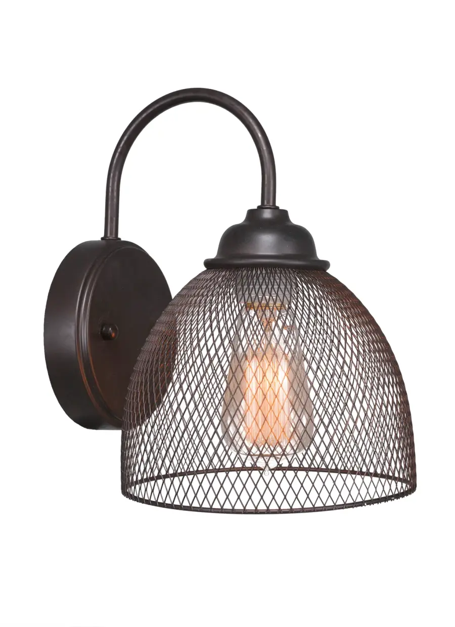 Plexus Wall Sconce in Bronze with Amber Antique Bulb - Image 1