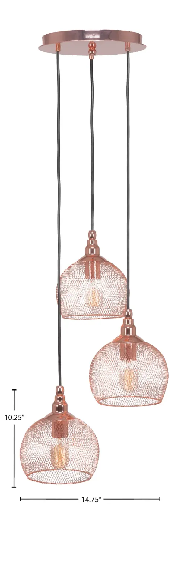 Plexus 3-Light Cluster Pendant in Copper - Image 2