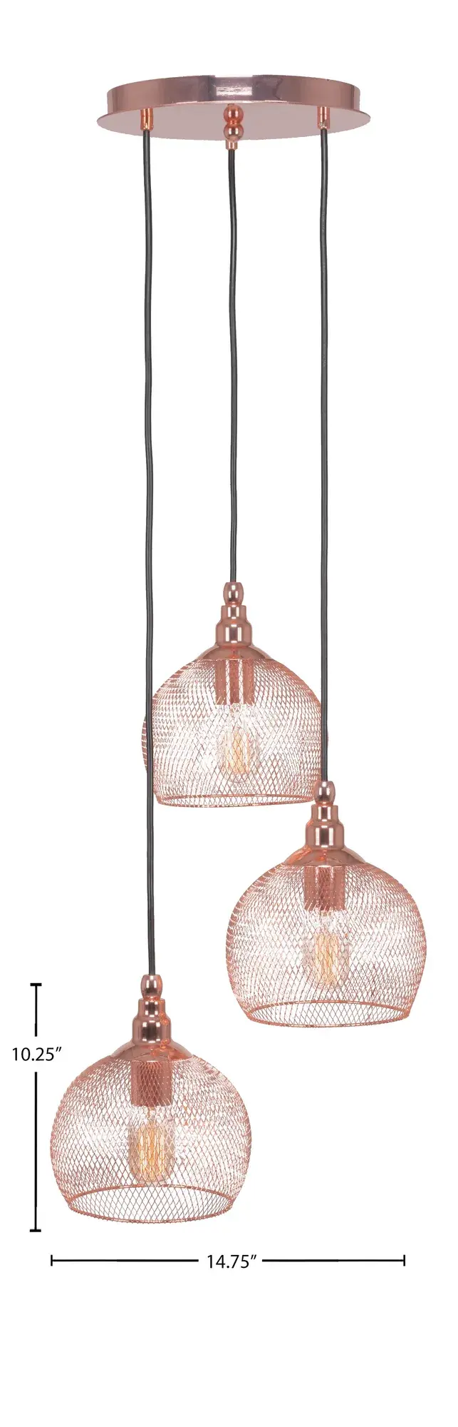 Plexus 3-Light Cluster Pendant in Copper - Image 2