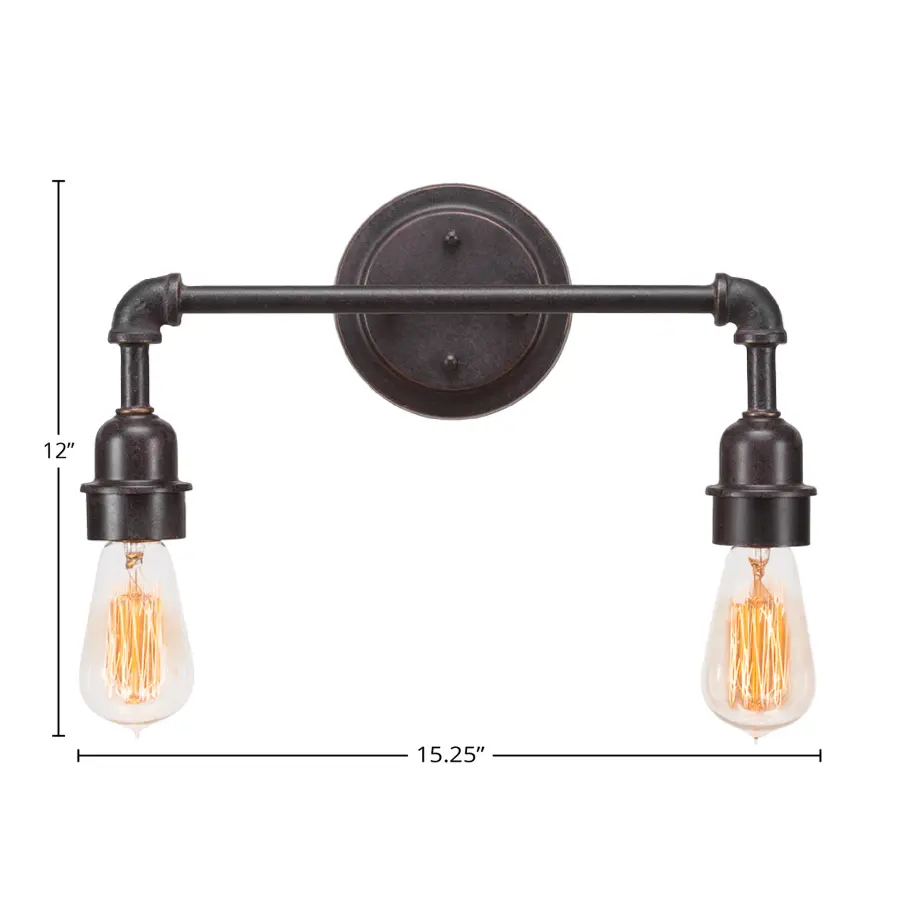 Vintage 2 Light Bath Bar in Dark Granite - Image 2