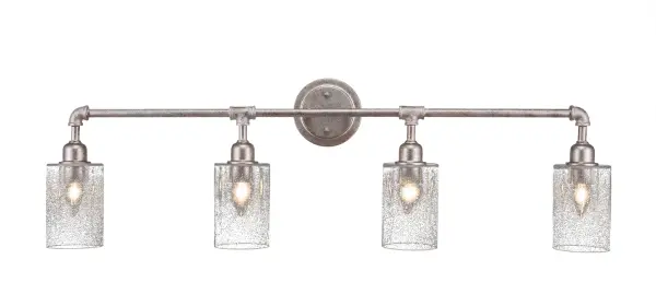 Vintage 4 Light Bath Bar with Clear Bubble Glass - Image 1