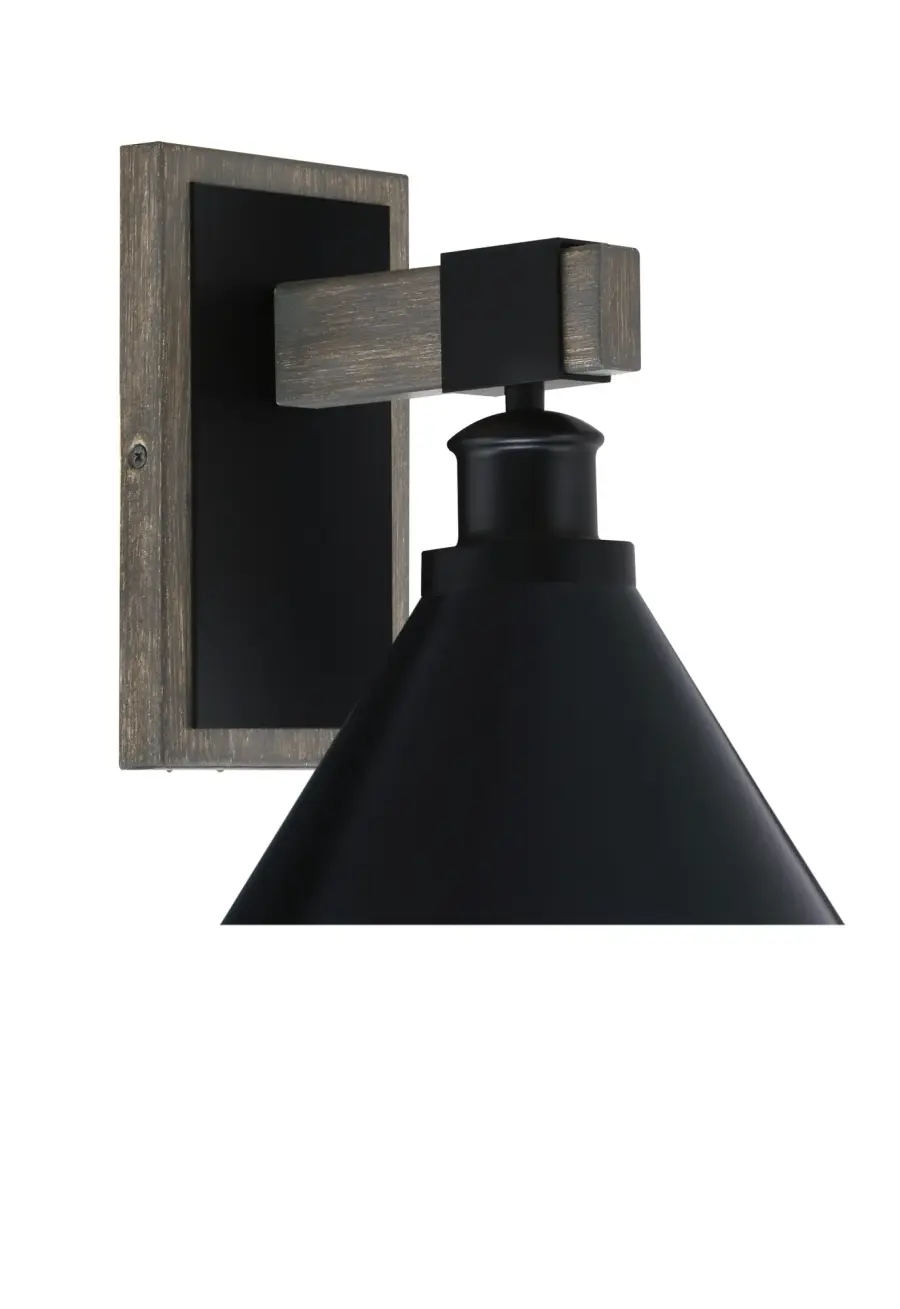 Tacoma Wall Sconce with Matte Black Cone Shade - Image 1