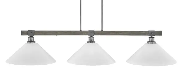 Tacoma 3-Light Island Chandelier in Graphite & Distressed Wood - Image 1