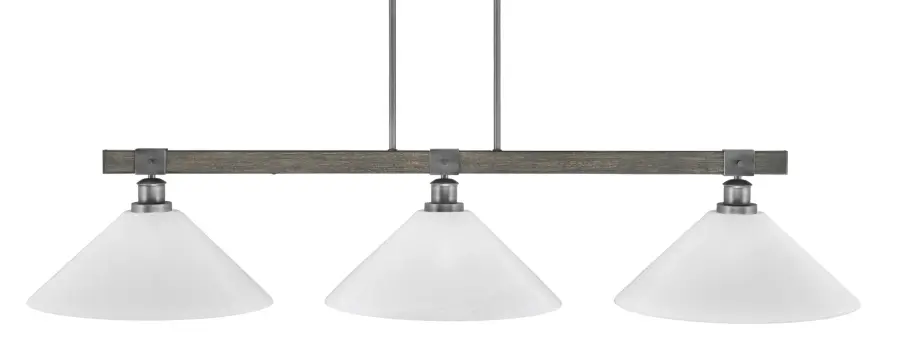 Tacoma 3-Light Island Chandelier in Graphite & Distressed Wood - Image 1