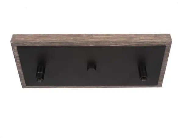 Tacoma 3-Light Island Pendant in Matte Black & Distressed Wood - Image 3
