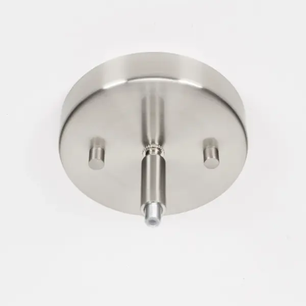 The Aurora pendant combines sleek brushed nickel with a striking 7.5" blue glass shade, creating a modern focal point perfect for smaller spaces. Adjustable stem height and sloped ceiling compatibility make it versatile. - alternate view