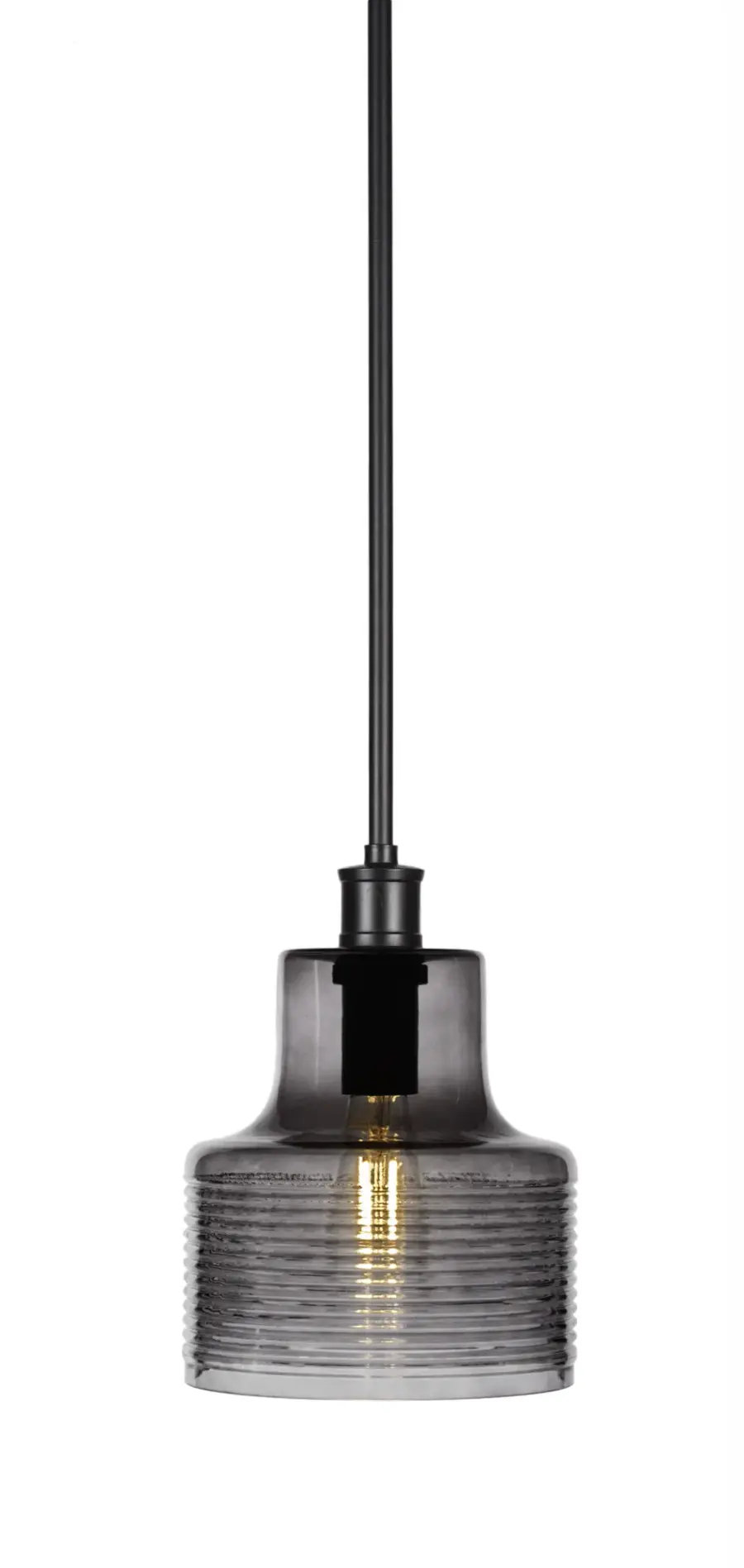 Aurora Stem Hung Pendant with Smokey Glass - Image 1