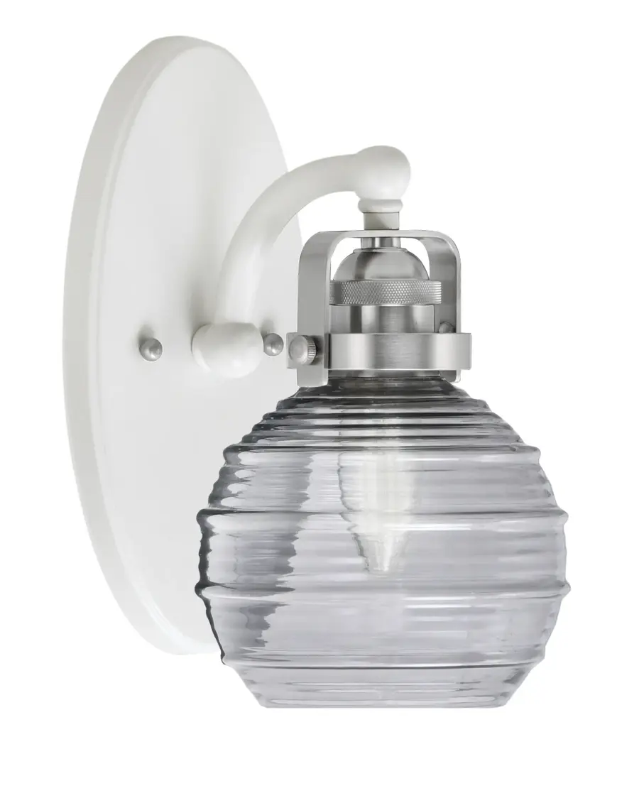 Easton Wall Sconce with Smoke Ribbed Glass - Image 1
