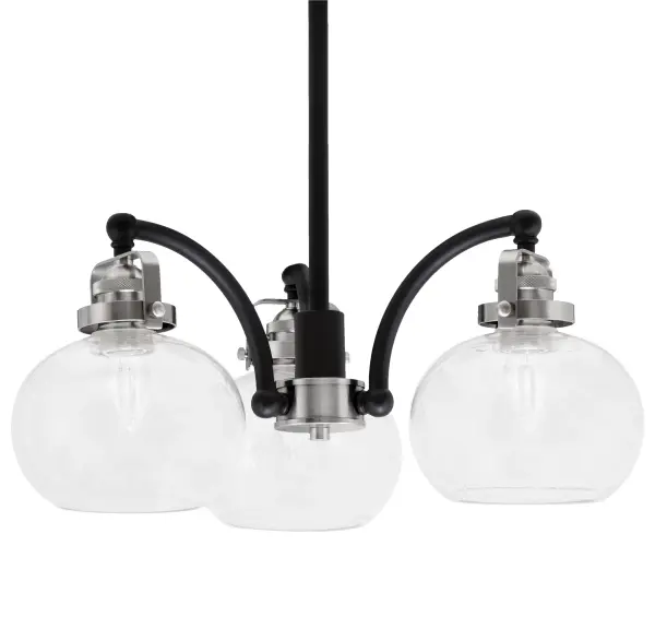 Easton 3-Light Downlight Chandelier with Clear Bubble Glass - Image 1