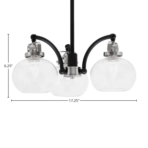 Easton 3-Light Downlight Chandelier with Clear Bubble Glass - Image 2