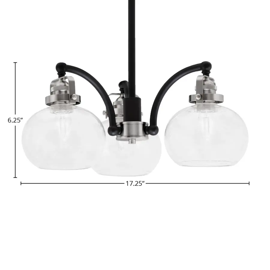 Easton 3-Light Downlight Chandelier with Clear Bubble Glass - Image 2