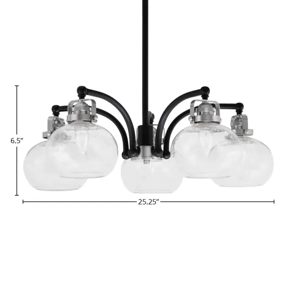 Easton 5-Light Downlight Chandelier with Clear Bubble Glass - Image 2