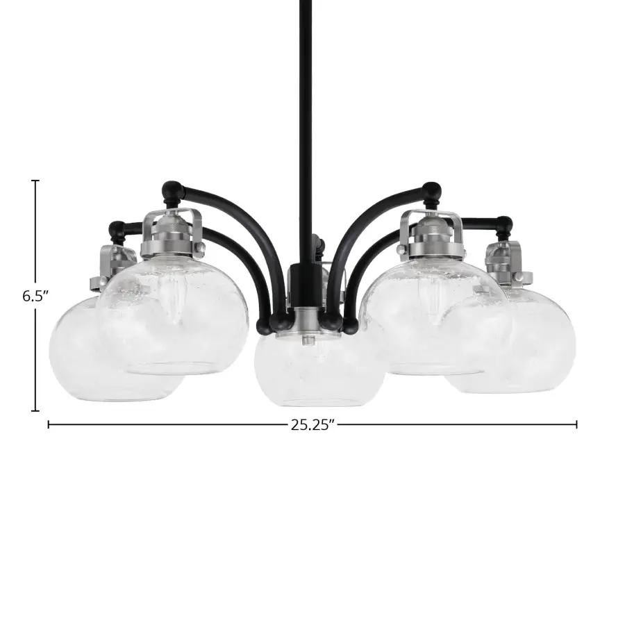 Easton 5-Light Downlight Chandelier with Clear Bubble Glass - Image 2