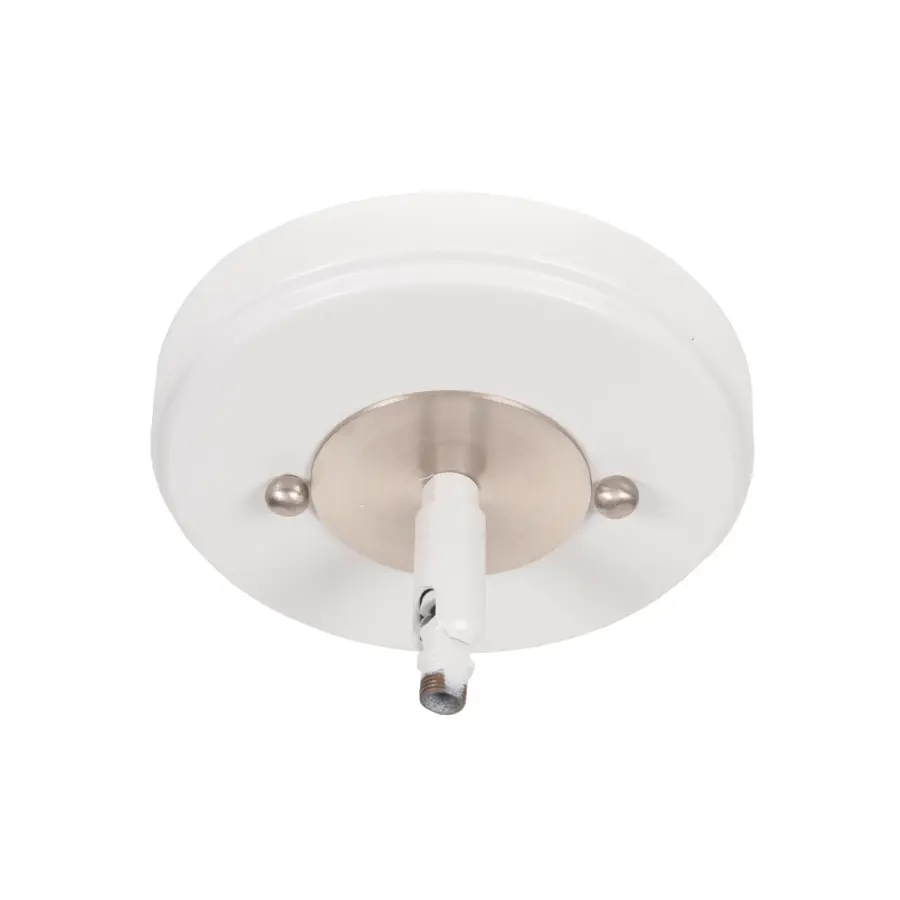 Easton 5-Light Downlight Chandelier in White & Brushed Nickel with Smoke Ribbed Glass - Image 2