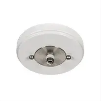 Easton 3 Light Semi-Flush in White & Brushed Nickel with Smoke Ribbed Glass - Image 3