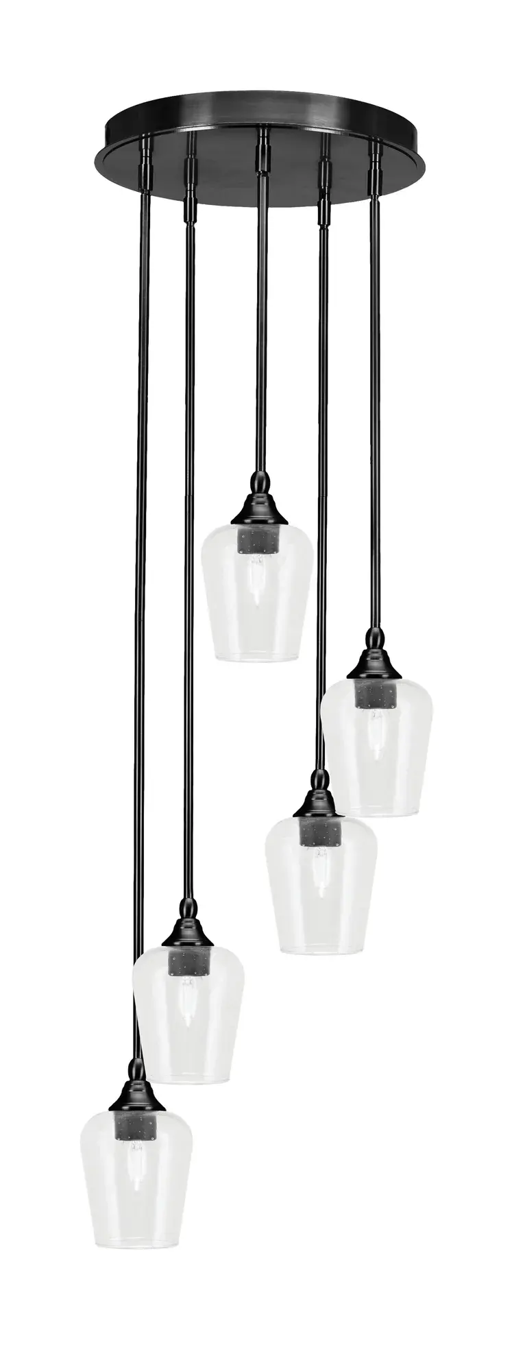 Empire 5-Light Cluster Pendant with Clear Bubble Glass - Image 1