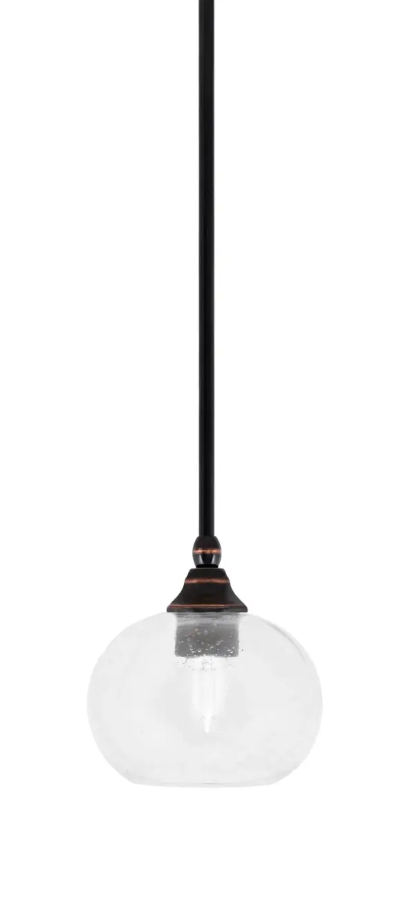 Stem Hung Mini Pendant with Clear Bubble Glass - Image 1