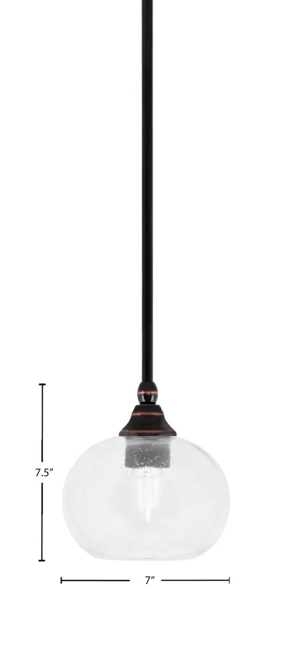 Stem Hung Mini Pendant with Clear Bubble Glass - Image 2