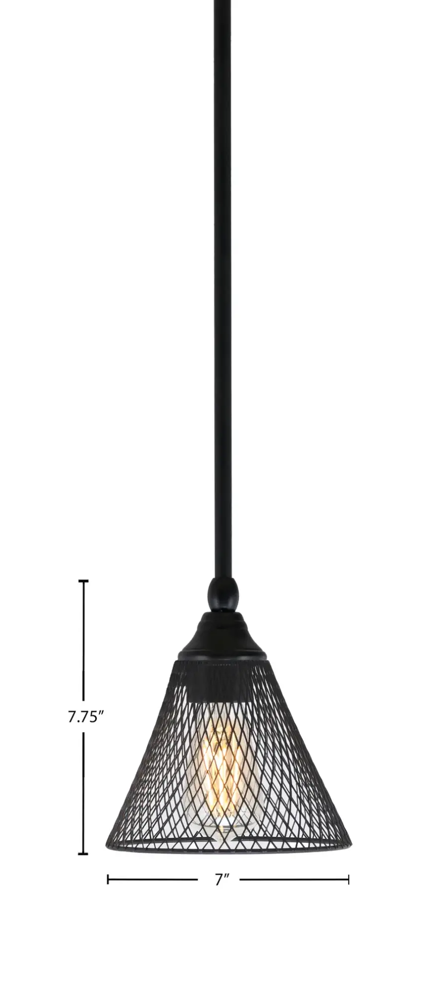 Matte Black Cone Mesh Mini Pendant - Image 2