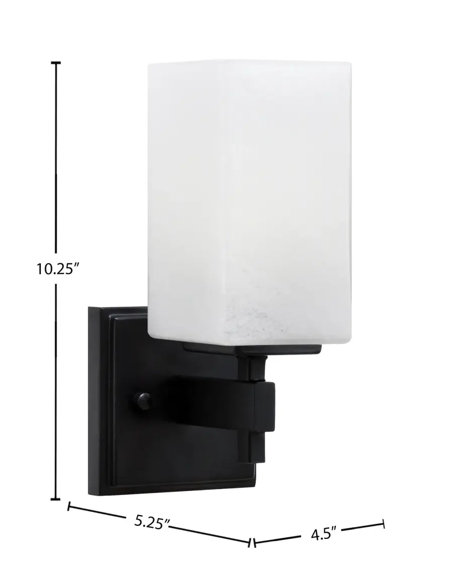 Corbin Wall Sconce - Matte Black with White Marble Glass - Image 2