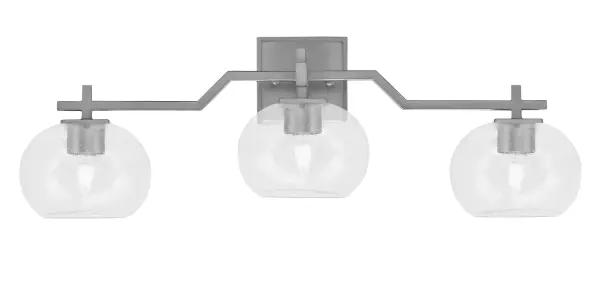 Corbin 3-Light Bath Bar with Clear Bubble Glass - Image 1