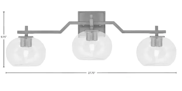 Corbin 3-Light Bath Bar with Clear Bubble Glass - Image 2
