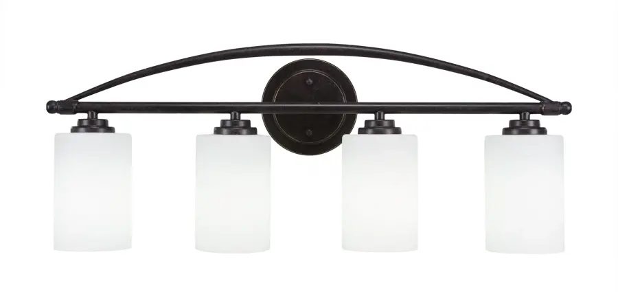 Marquise 4-Light Bath Bar in Dark Granite with White Muslin Glass - Image 1