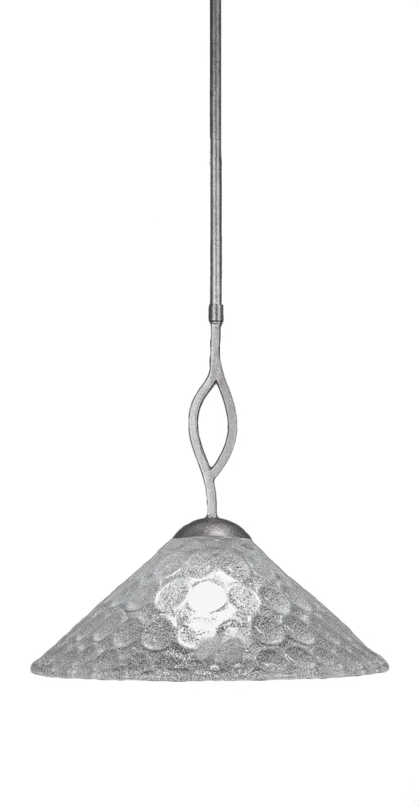 Revo Stem Hung Pendant with Italian Bubble Glass - Image 1