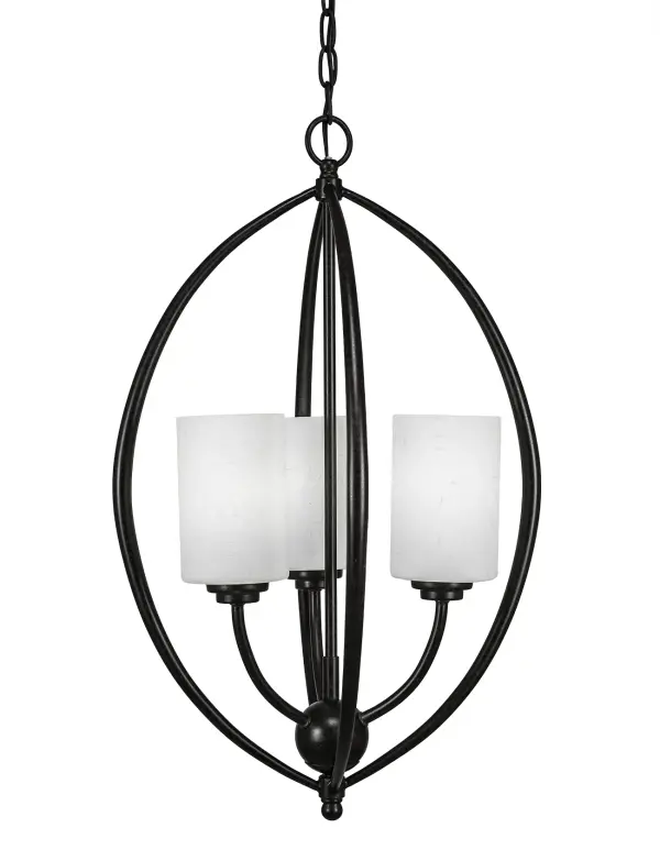 The Marquise 3-Light Pendant combines classic styling with contemporary versatility. Its Dark Granite finish and White Muslin glass shades create warm, diffused illumination perfect for intimate dining spaces and entryways.