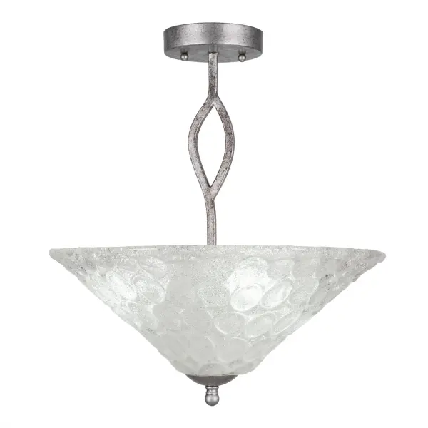 Revo Semi-Flush Ceiling Light with Italian Bubble Glass