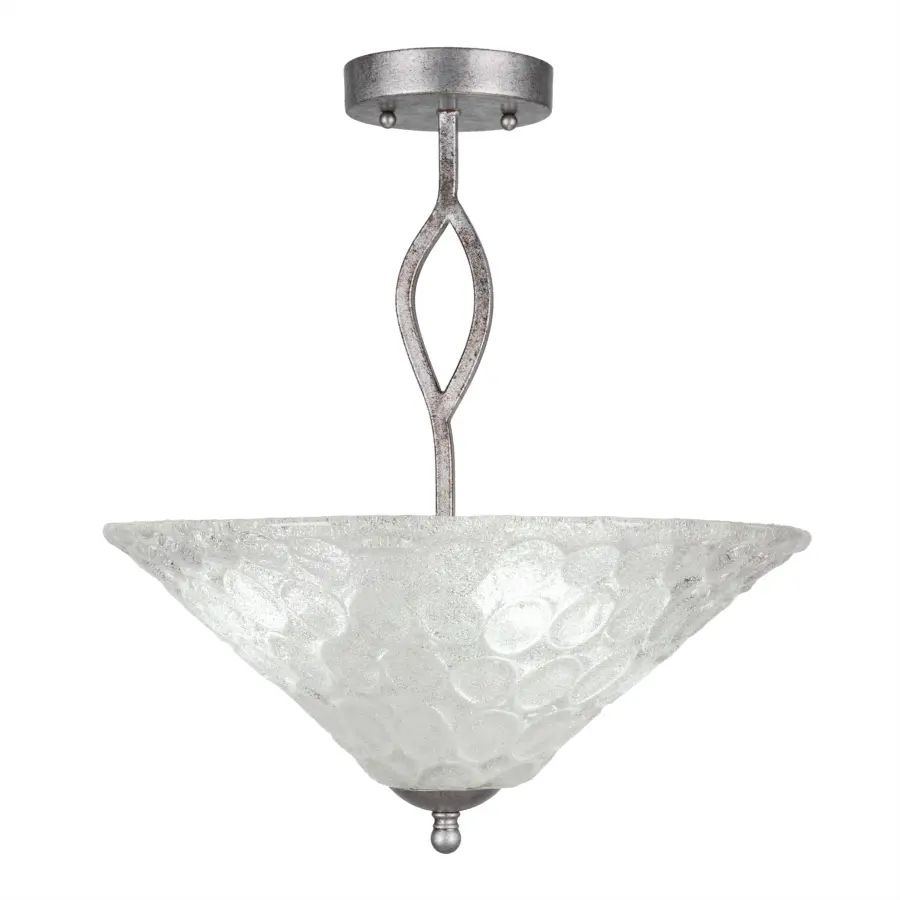 Revo Semi-Flush Ceiling Light with Italian Bubble Glass