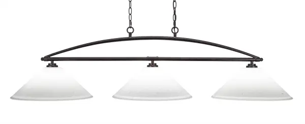 The Marquise 3-Light Bar combines industrial charm with transitional elegance. Its 54-inch linear design and dark granite finish make it ideal for kitchen islands and dining areas, while the white muslin glass provides soft, diffused lighting.