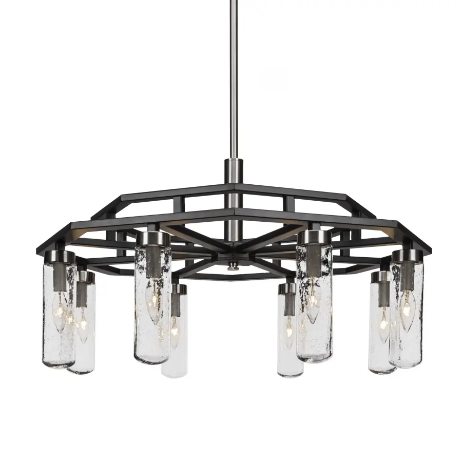 Salinda 8-Light Downlight Chandelier with Clear Bubble Glass - Image 1