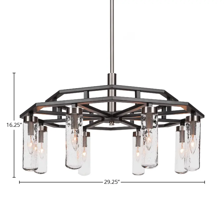 Salinda 8-Light Downlight Chandelier with Clear Bubble Glass - Image 2