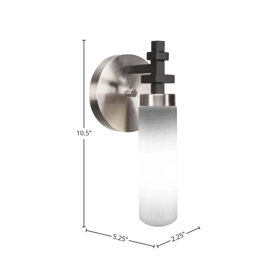 Salinda Wall Sconce - Matte Black & Brushed Nickel with White Muslin Glass - Image 2